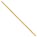 Gold (10K & 14K) Semi-Solid Diamond-Cut Rope Chain Bracelet - 14k Yellow Gold / 7 in / 3.5 mm