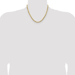 Gold (10K & 14K) Semi-Solid Diamond-Cut Rope Chain - 14k Yellow Gold / 18 in / 4 mm