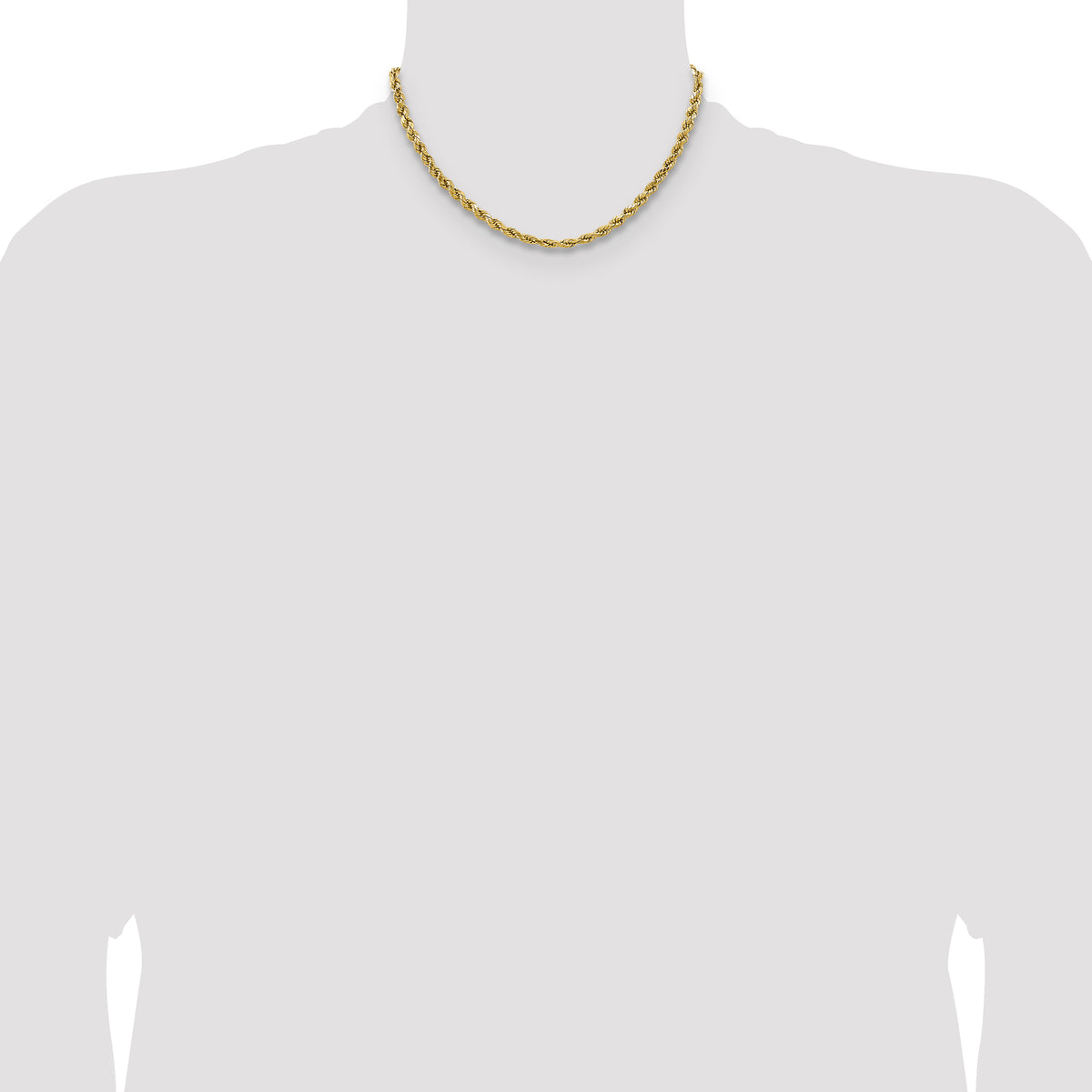 Gold (10K & 14K) Semi-Solid Diamond-Cut Rope Chain - 14k Yellow Gold / 16 in / 4.9 mm