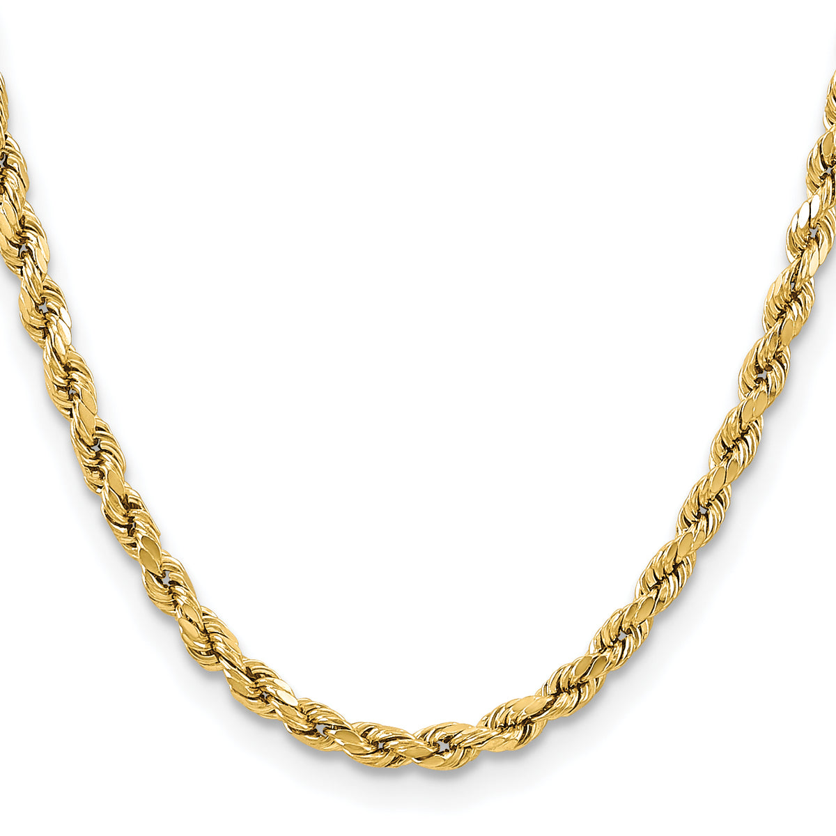 Gold (10K & 14K) Semi-Solid Diamond-Cut Rope Chain - 14k Yellow Gold / 16 in / 5.5 mm