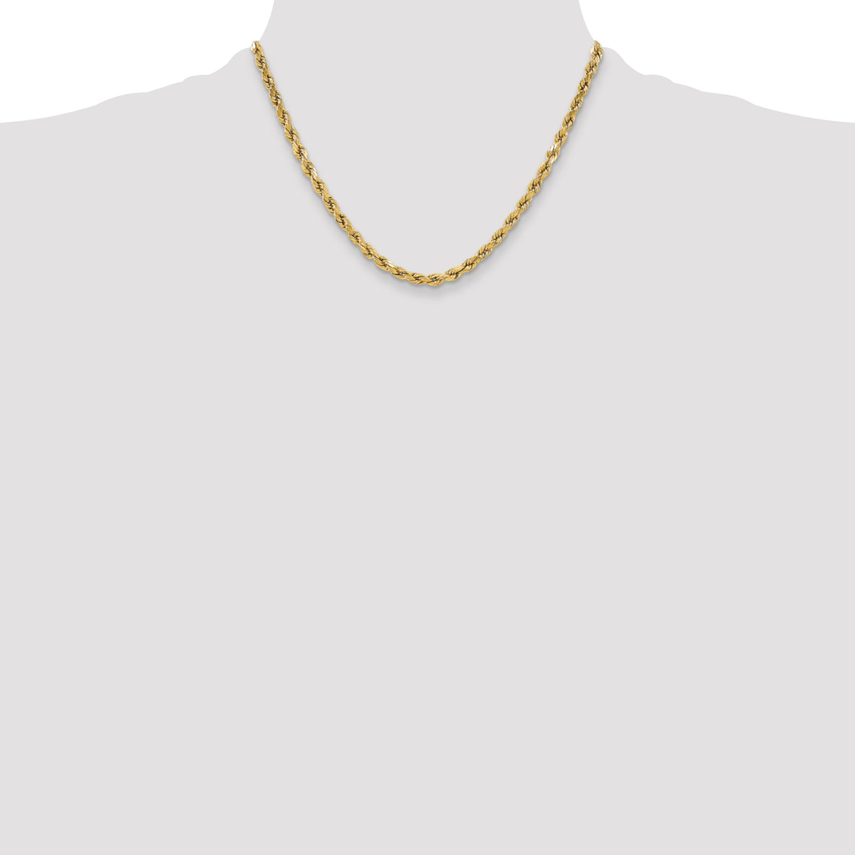 Gold (10K & 14K) Semi-Solid Diamond-Cut Rope Chain - 14k Yellow Gold / 18 in / 5.5 mm