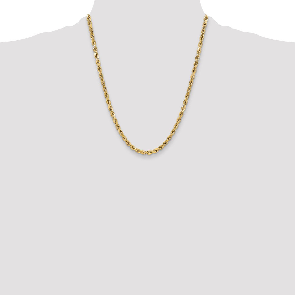 Gold (10K & 14K) Semi-Solid Diamond-Cut Rope Chain - 14k Yellow Gold / 22 in / 5.5 mm