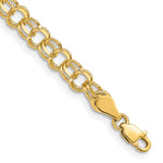 14k Gold Solid Double Link Charm Bracelet, 3-11 mm - 14k Yellow Gold / 5 mm / 8 in