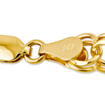 Gold Double Link Charm Bracelet - 14k Yellow Gold / 6 mm / 7 in