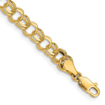Gold Double Link Charm Bracelet - 14k Yellow Gold / 6 mm / 7 in
