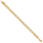 Gold Double Link Charm Bracelet - 14k Yellow Gold / 6.5 mm / 7 in