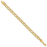 Gold Double Link Charm Bracelet - 14k Yellow Gold / 7.5 mm / 7 in