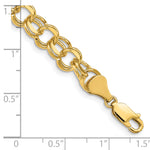 Gold Double Link Charm Bracelet - 14k Yellow Gold / 7.5 mm / 7 in