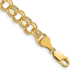 Gold Double Link Charm Bracelet - 14k Yellow Gold / 7.5 mm / 7 in