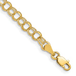14k Gold Solid Double Link Charm Bracelet, 3-11 mm - 14k Yellow Gold / 4 mm / 8 in
