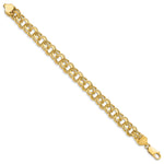 Gold Double Link Charm Bracelet - 14k Yellow Gold / 10 mm / 7 in