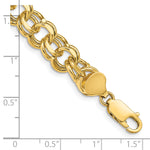Gold Double Link Charm Bracelet - 14k Yellow Gold / 10 mm / 7 in