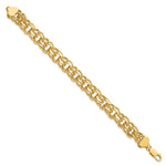 Gold Double Link Charm Bracelet - 14k Yellow Gold / 11 mm / 7 in