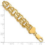 Gold Double Link Charm Bracelet - 14k Yellow Gold / 11 mm / 7 in