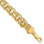 14k Gold Solid Double Link Charm Bracelet, 3-11 mm - 14k Yellow Gold / 11 mm / 8 in