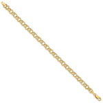 14k Yellow Gold 6mm Hollow Double Link Charm Bracelet, view 2 - 8 in