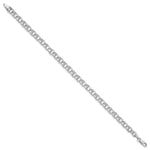 14k White Gold 4.5mm Hollow Diamond-cut Double Link Charm Bracelet - 7 inch
