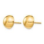 Gold Polished Button Post Earrings - 14k Yellow Gold / 10 mm