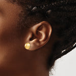 Gold Polished Button Post Earrings - 14k Yellow Gold / 10 mm
