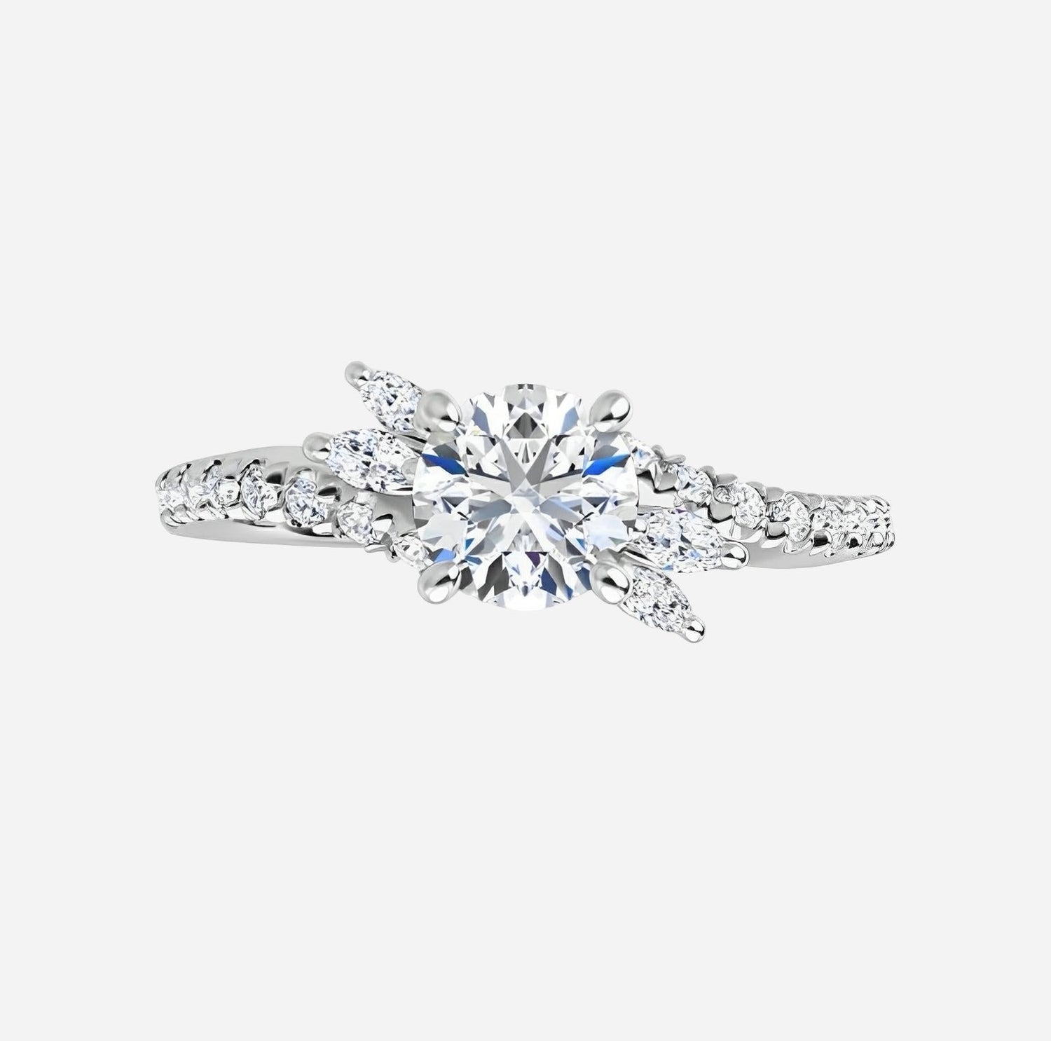 Bridal set, rose gold lab grown diamonds and natural diamonds