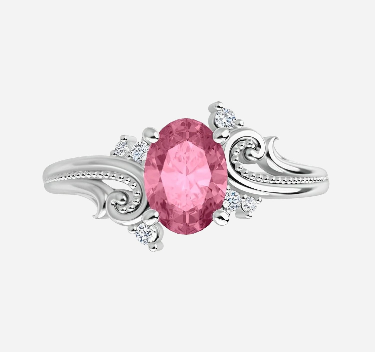 Rose gold ring with Lab grown ruby and diamonds