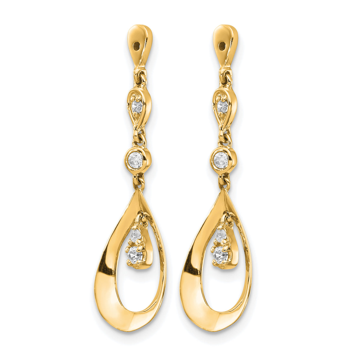 Diamond Earring Jackets - 14k Yellow Gold