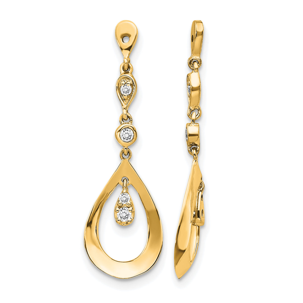 Diamond Earring Jackets - 14k Yellow Gold