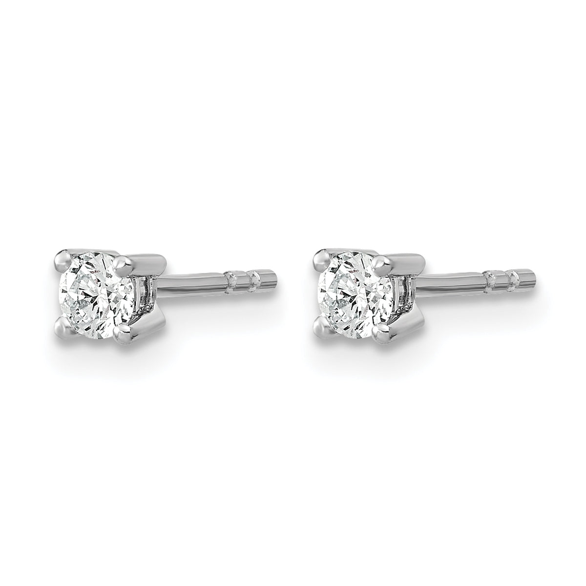 Round Lab Grown Diamond 4-Prong Studs - 14k White Gold / 1/10 ctw. / VS+ F+