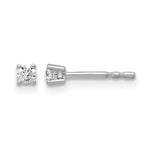 Round Lab Grown Diamond 4-Prong Studs - 14k White Gold / 1/10 ctw. / VS+ F+