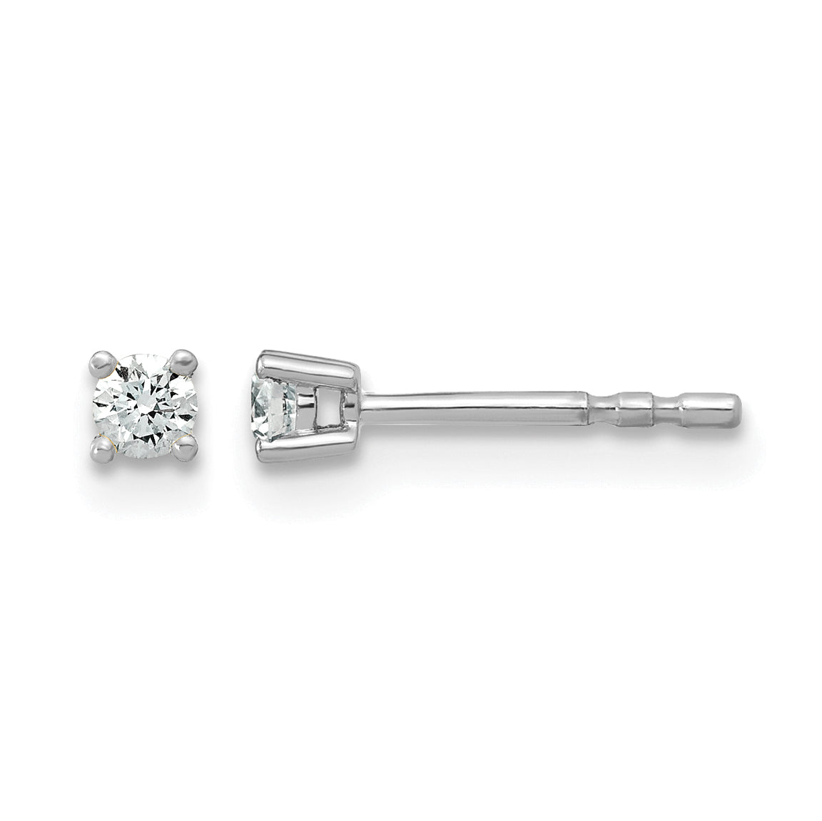 Round Lab Grown Diamond 4-Prong Studs - 14k White Gold / 1/10 ctw. / VS+ F+#14k White Gold_1/10 ctw.