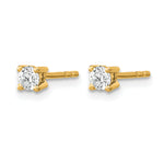 Round Lab Grown Diamond 4-Prong Studs - 14k Yellow Gold / 1/10 ctw. / VS+ F+