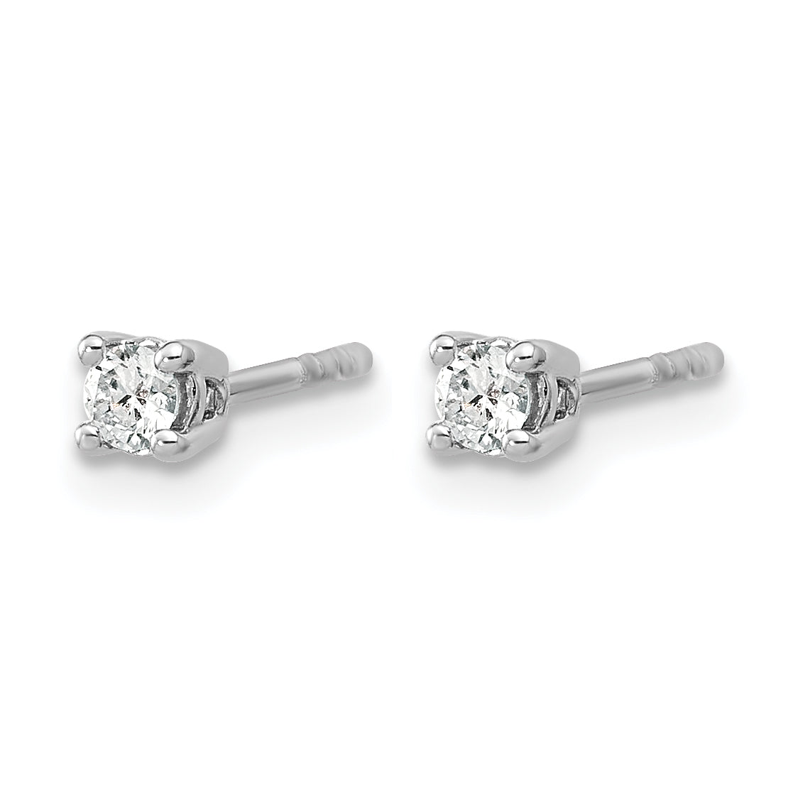 Round Lab Grown Diamond 4-Prong Studs - 14k White Gold / 1/8 ctw. / VS/SI+ G+