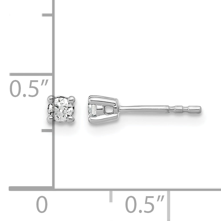 Round Lab Grown Diamond 4-Prong Studs - 14k White Gold / 1/5 ctw. / VS/SI+ F+