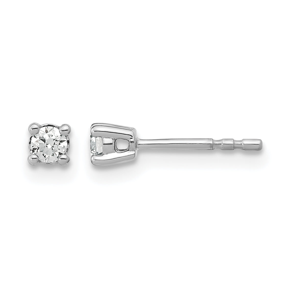 Round Lab Grown Diamond 4-Prong Studs - 14k White Gold / 1/5 ctw. / VS/SI+ F+