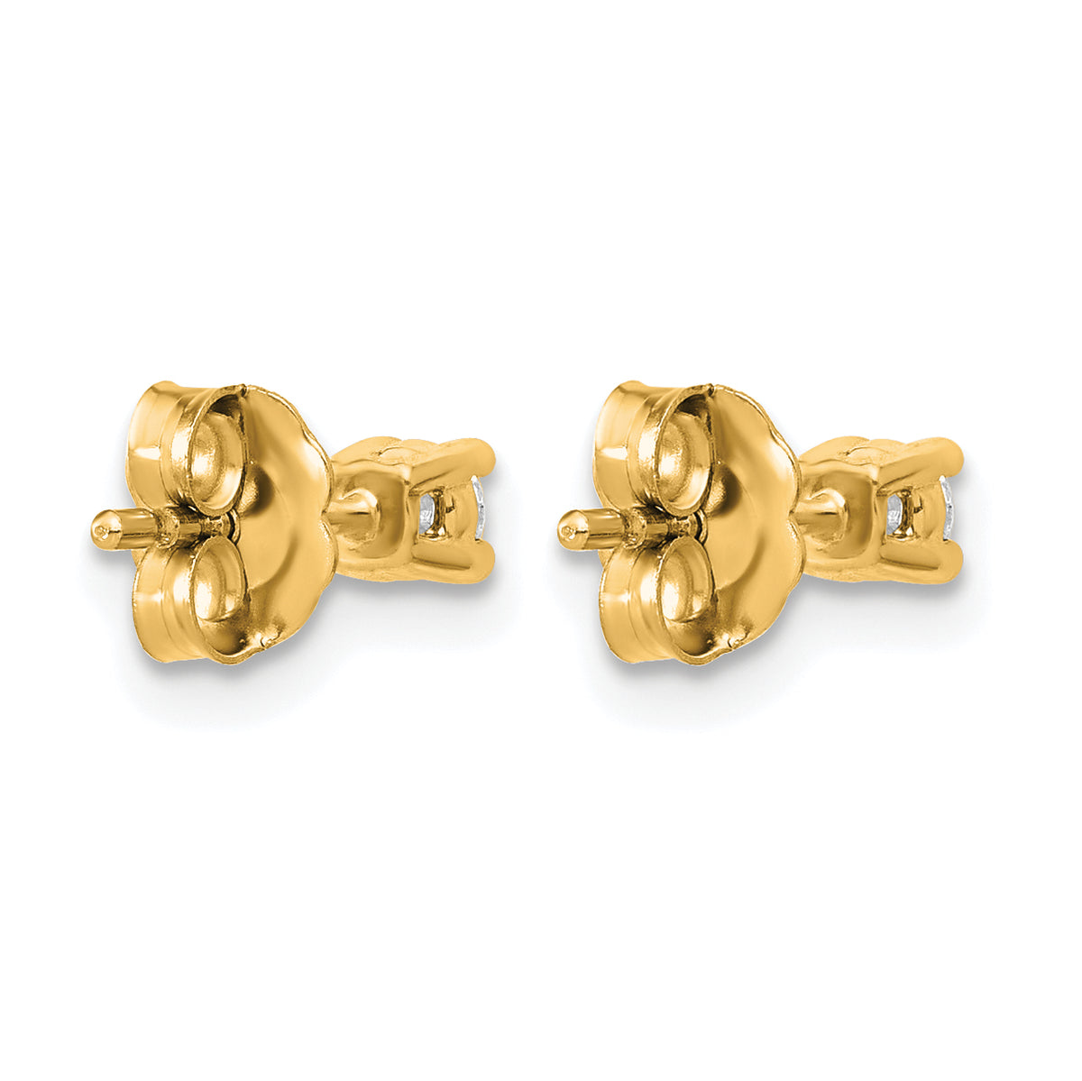 Round Lab Grown Diamond 4-Prong Studs - 14k Yellow Gold / 1/8 ctw. / VS/SI+ F+