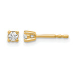 Round Lab Grown Diamond 4-Prong Studs - 14k Yellow Gold / 1/8 ctw. / VS/SI+ F+
