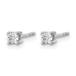 Round Lab Grown Diamond 4-Prong Studs - 14k White Gold / 1/5 ctw. / VS+ F+ Certified