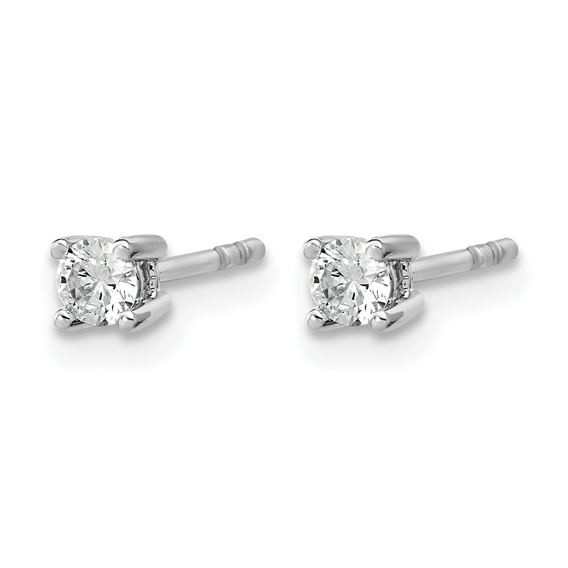 Round Lab Grown Diamond 4-Prong Studs - 14k White Gold / 1/5 ctw. / VS+ F+