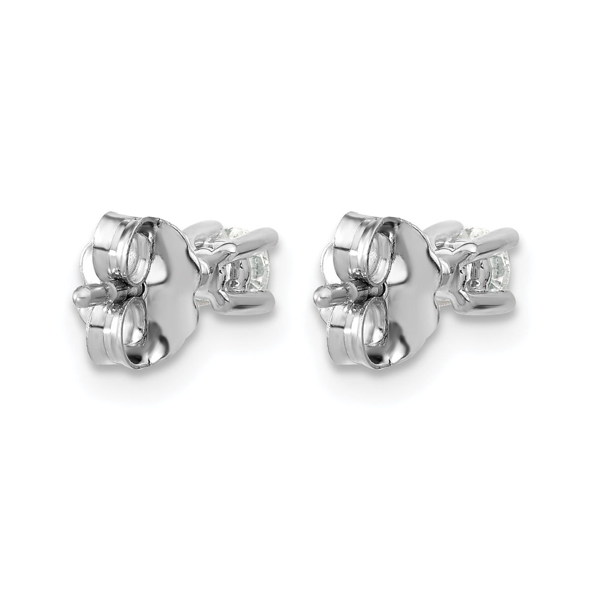Round Lab Grown Diamond 4-Prong Studs - 14k White Gold / 1/5 ctw. / VS+ F+ Certified