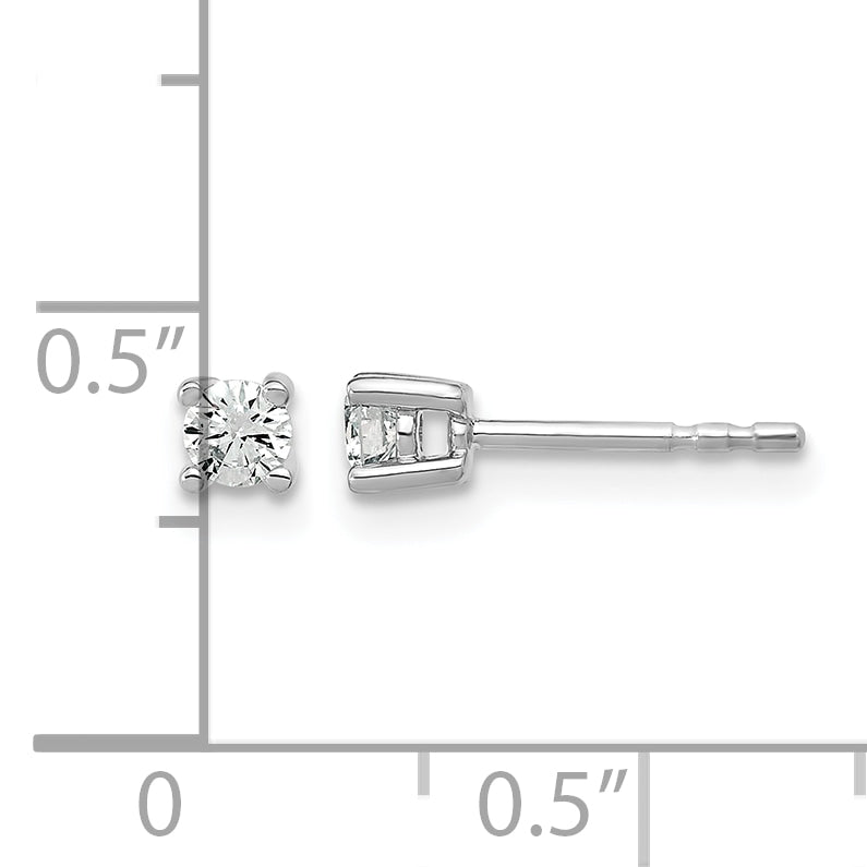 Round Lab Grown Diamond 4-Prong Studs - 14k White Gold / 1/5 ctw. / VS/SI+ G+ Certified