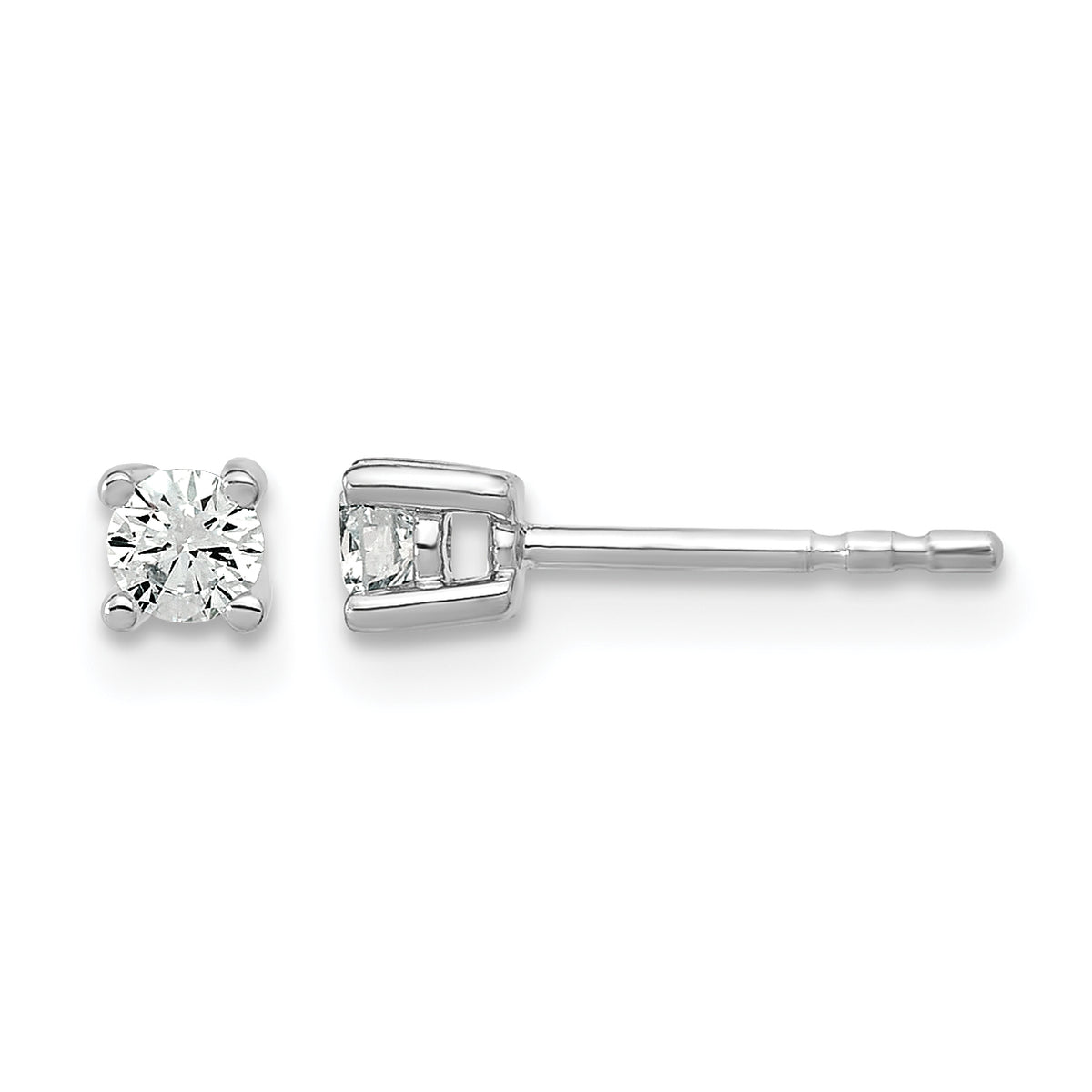 Round Lab Grown Diamond 4-Prong Studs - 14k White Gold / 1/5 ctw. / VS/SI+ G+ Certified