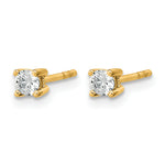 Round Lab Grown Diamond 4-Prong Studs - 14k Yellow Gold / 1/5 ctw. / VS+ F+