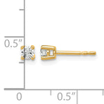 Round Lab Grown Diamond 4-Prong Studs - 14k Yellow Gold / 1/5 ctw. / VS+ F+