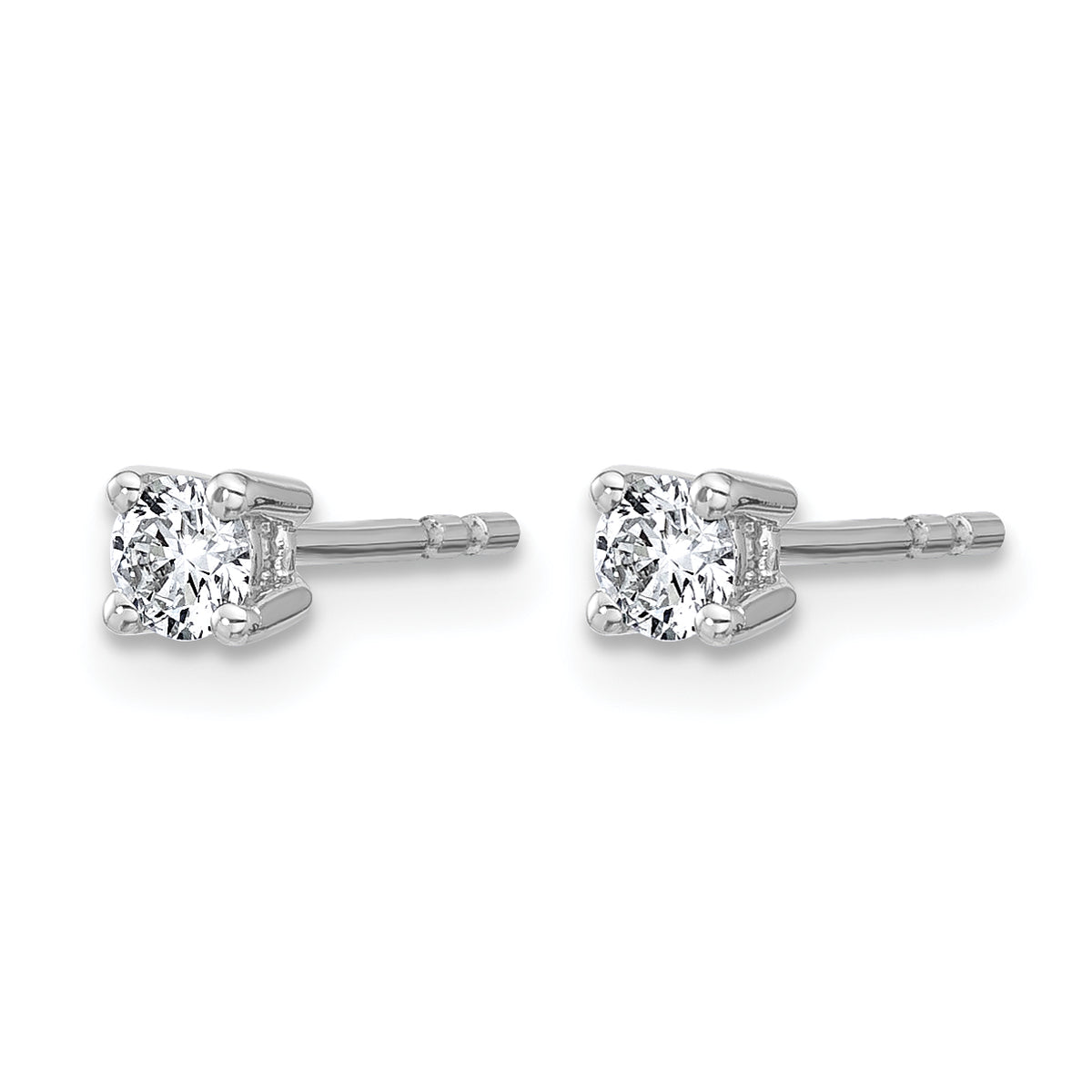 Round Lab Grown Diamond 4-Prong Studs - 14k White Gold / 1/4 ctw. / VS/SI+ G+ Certified