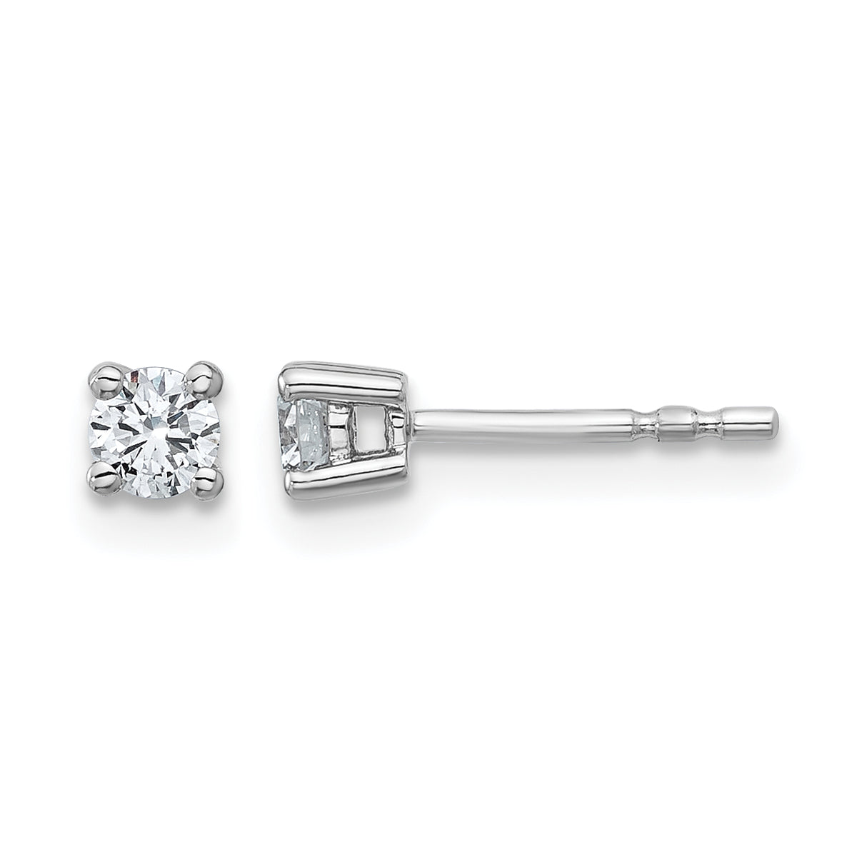 Round Lab Grown Diamond 4-Prong Studs - 14k White Gold / 1/4 ctw. / VS/SI+ G+ Certified