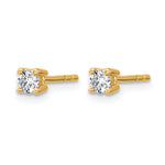 Round Lab Grown Diamond 4-Prong Studs - 14k Yellow Gold / 1/4 ctw. / VS+ F+