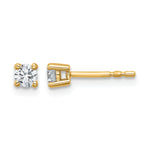 Round Lab Grown Diamond 4-Prong Studs - 14k Yellow Gold / 1/4 ctw. / VS+ F+