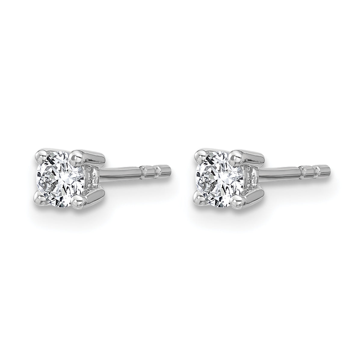 Round Lab Grown Diamond 4-Prong Studs - 14k White Gold / 1/3 ctw. / VS+ F+