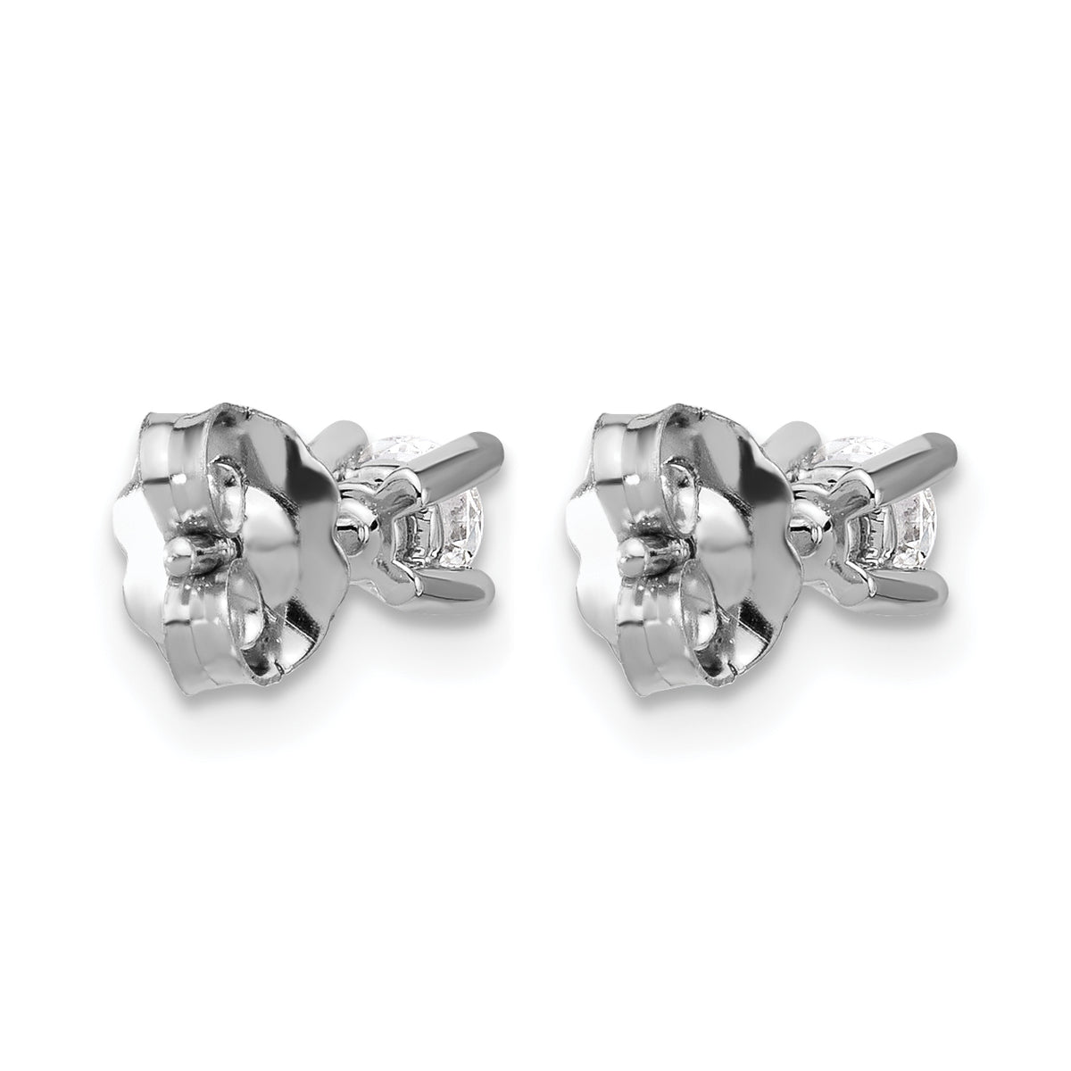 Round Lab Grown Diamond 4-Prong Studs - 14k White Gold / 1/3 ctw. / VS+ F+