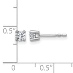 Round Lab Grown Diamond 4-Prong Studs - 14k White Gold / 1/3 ctw. / VS+ F+